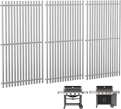 QuliMetal 66089 Rejillas de parrilla para Weber Genesis 2 E-410/E-415/E-435, piezas de parrilla para parrillas de gas Weber GS4 Genesis II/LX serie