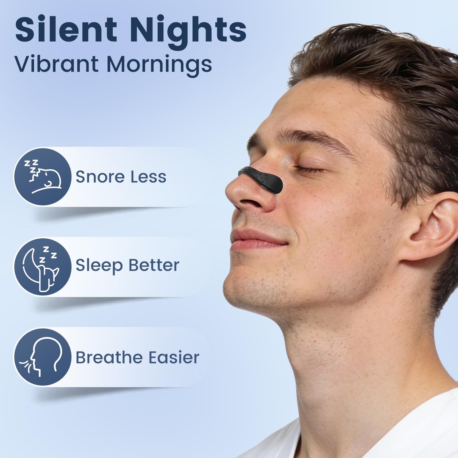 Tiras nasales magnéticas AnjoCare, tiras nasales para respirar, Nasal Strips antirronquidos para respirar mejor, mejorar la calidad del sueño, mejorar el flujo de aire nasal,Reducir los ronquidos