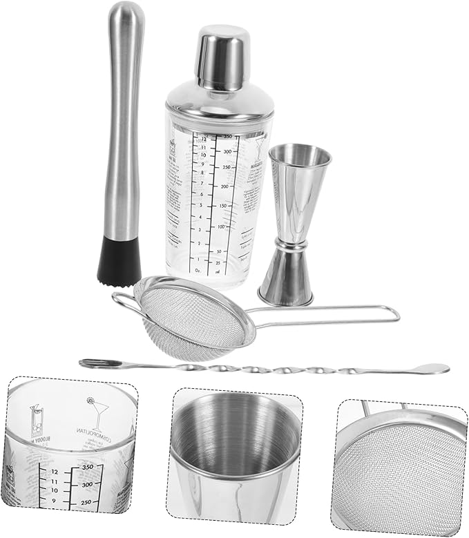 Set de Coctelera de Vidrio LIFKOME con Medidor y Accesorios miniatura 9