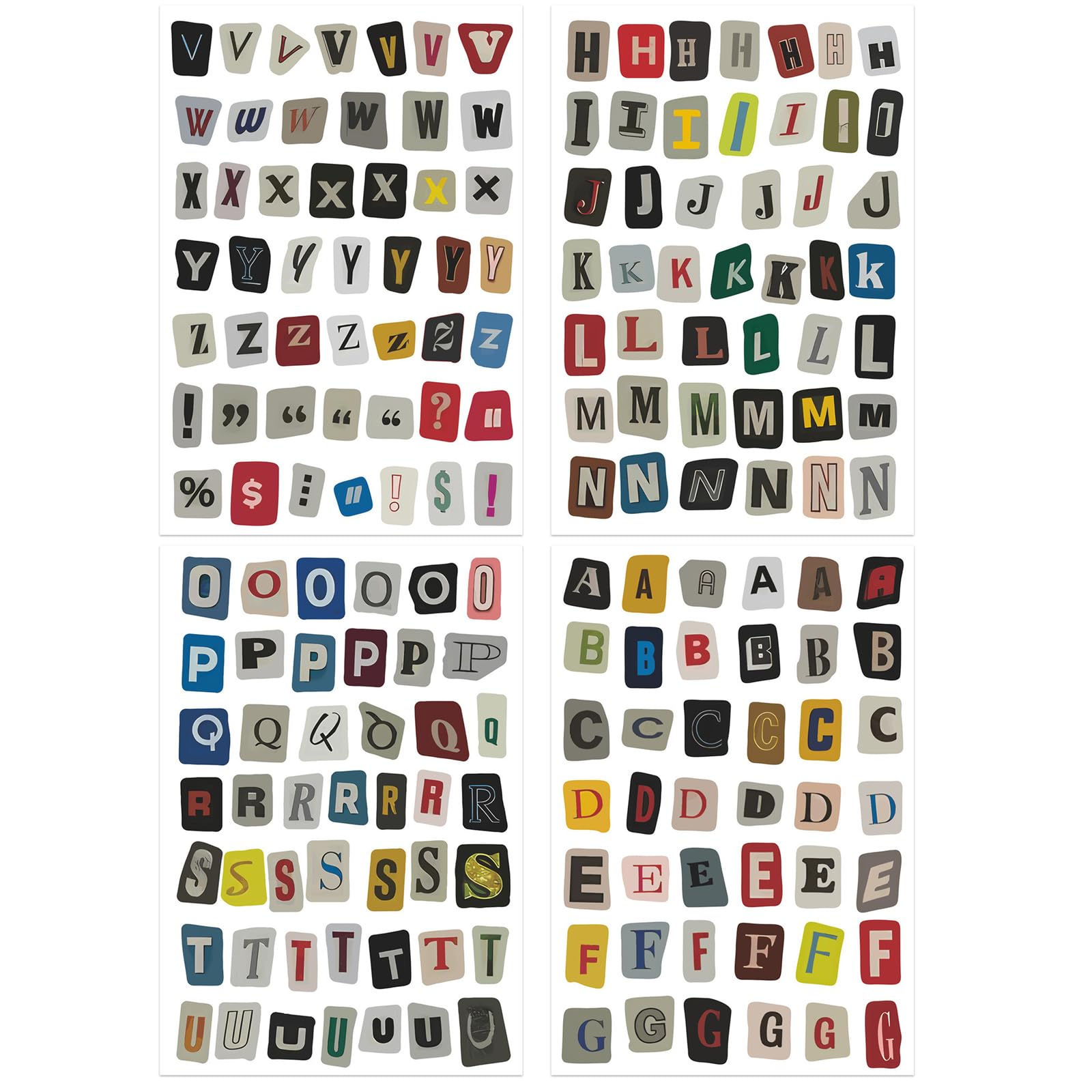 Fjdrsig No 181 Pcs Letter Stickers,Self Adhesive Alphabet Stickers,Aesthetic Vintage Scrapbook Sticker,Small Retro Sticker,For Diy Crafts Decoration Scrapbook Sign Mailboxes Travel Case Decor Art Craft