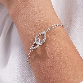 Bracelet Gourmette Ancien Argent Massif 925 - Maille Simple Art Nouveau