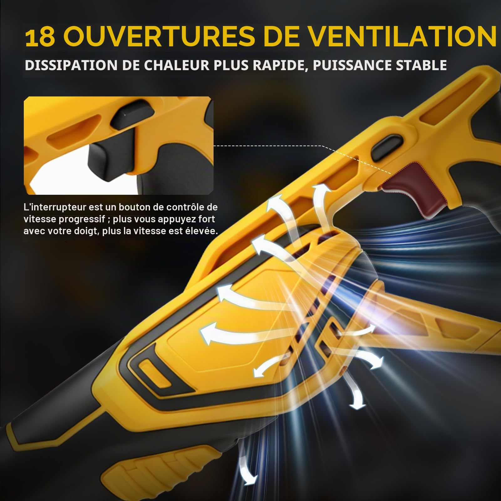 Scie sabre sans fil pour Dewalt 20 V, 3000 SPM, scie sabre sans fil, vitesse variable avec 8 lames de scie pour couper le bois, le métal, le plastique (sans batterie)