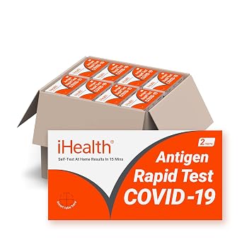 اختبار iHealth COVID-19 Antigen Rapid ، 90 عبوة ، 180 اختبارًا إجماليًا ، النتائج في 15 دقيقة مع مسحة أنفية غير جراحية ، سهلة الاستخدام & أمبير ؛ لا إزعاج