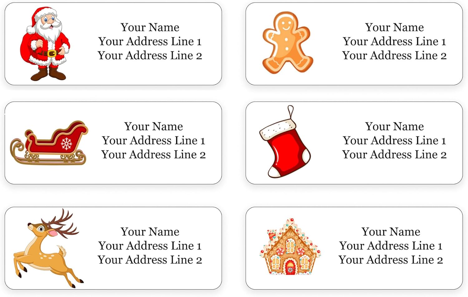 Holiday Season Personalized Return Address Labels - Christmas Themed and Design - 1.25" Envelope Seals Included - Made in The U.S.A. (240 Labels)