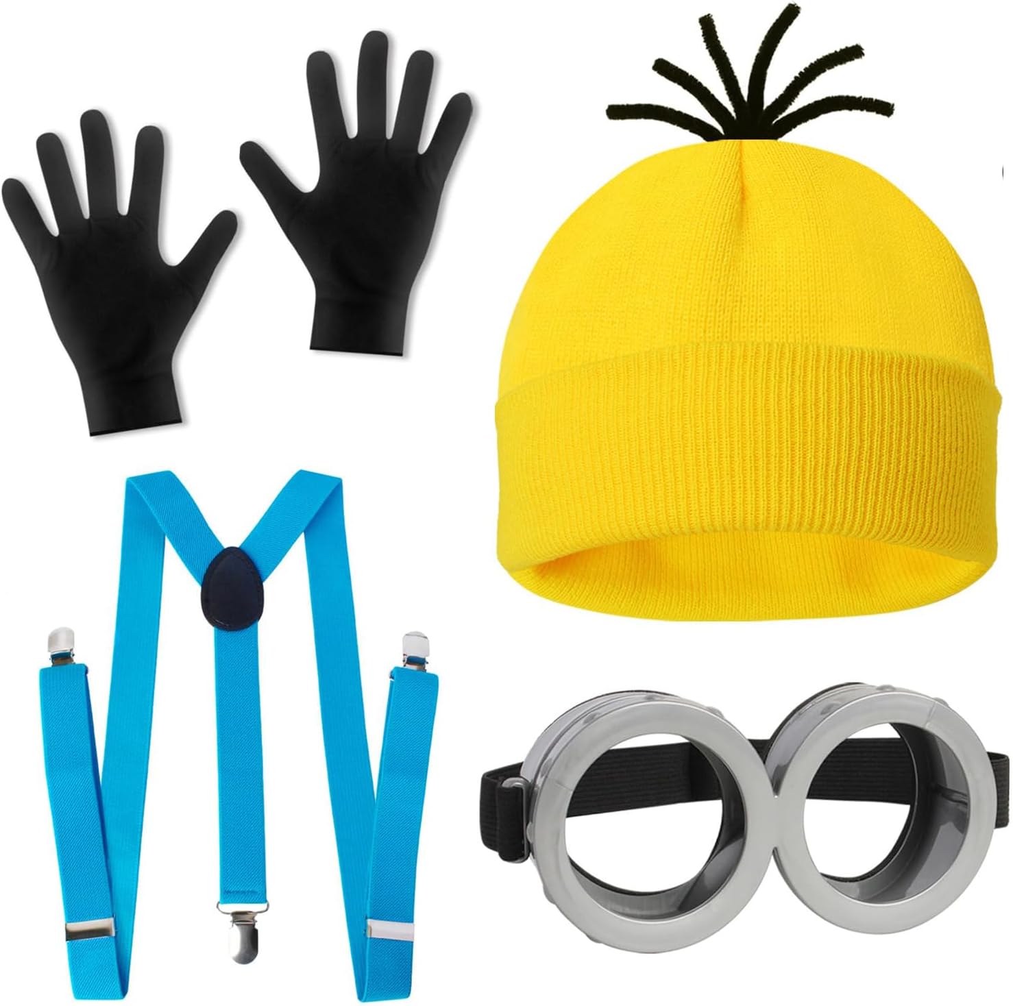 4 Pcs Costume for Girls Boys Adults, Cartoon Role Play Dress Up Costume Accessories Adult for Holiday Birthday Cosplay Set Dress Up