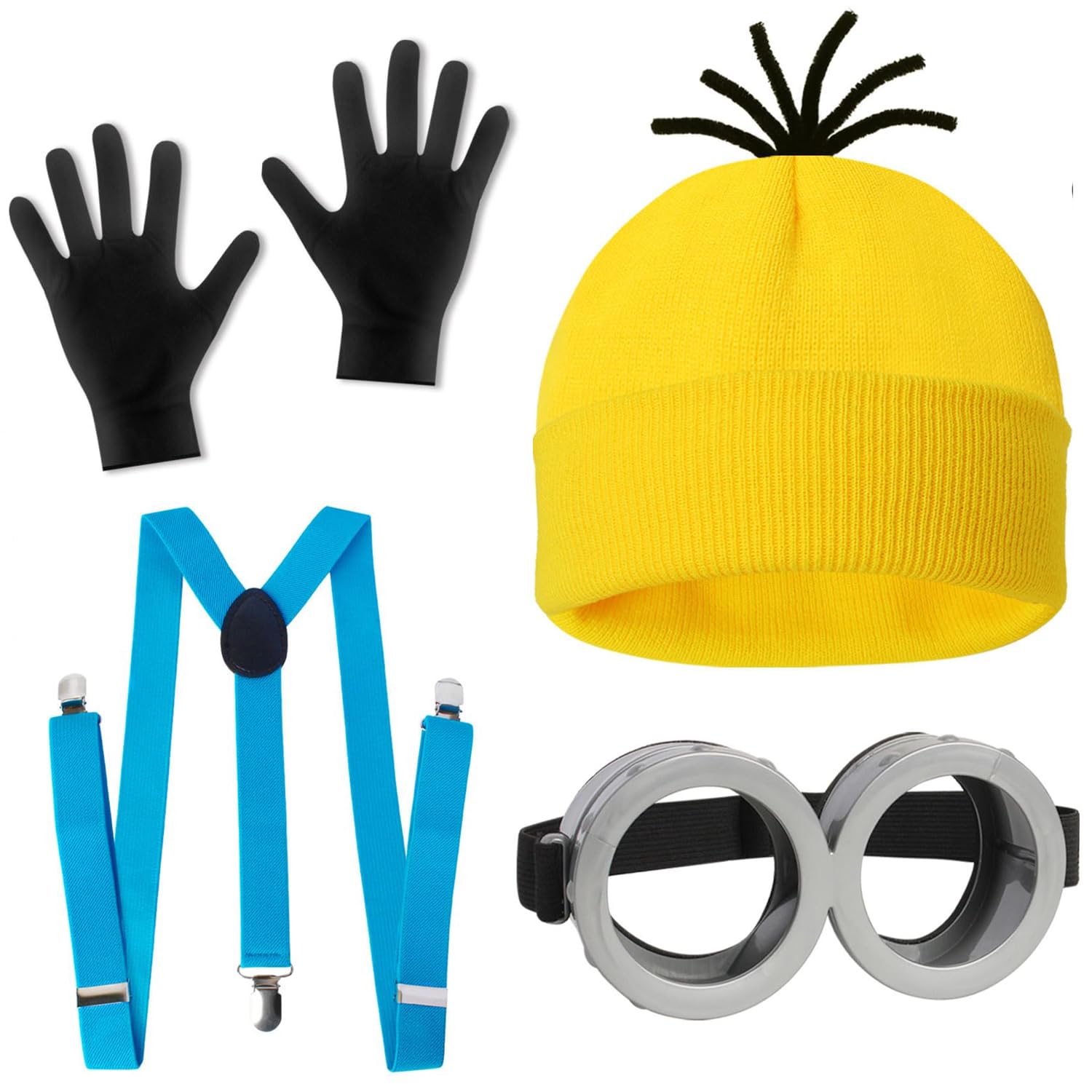 – 4 Pcs Costume for Girls Boys Adults, Cartoon Role Play Dress Up Costume Accessories Adult for Holiday Birthday Cosplay Set Dress Up