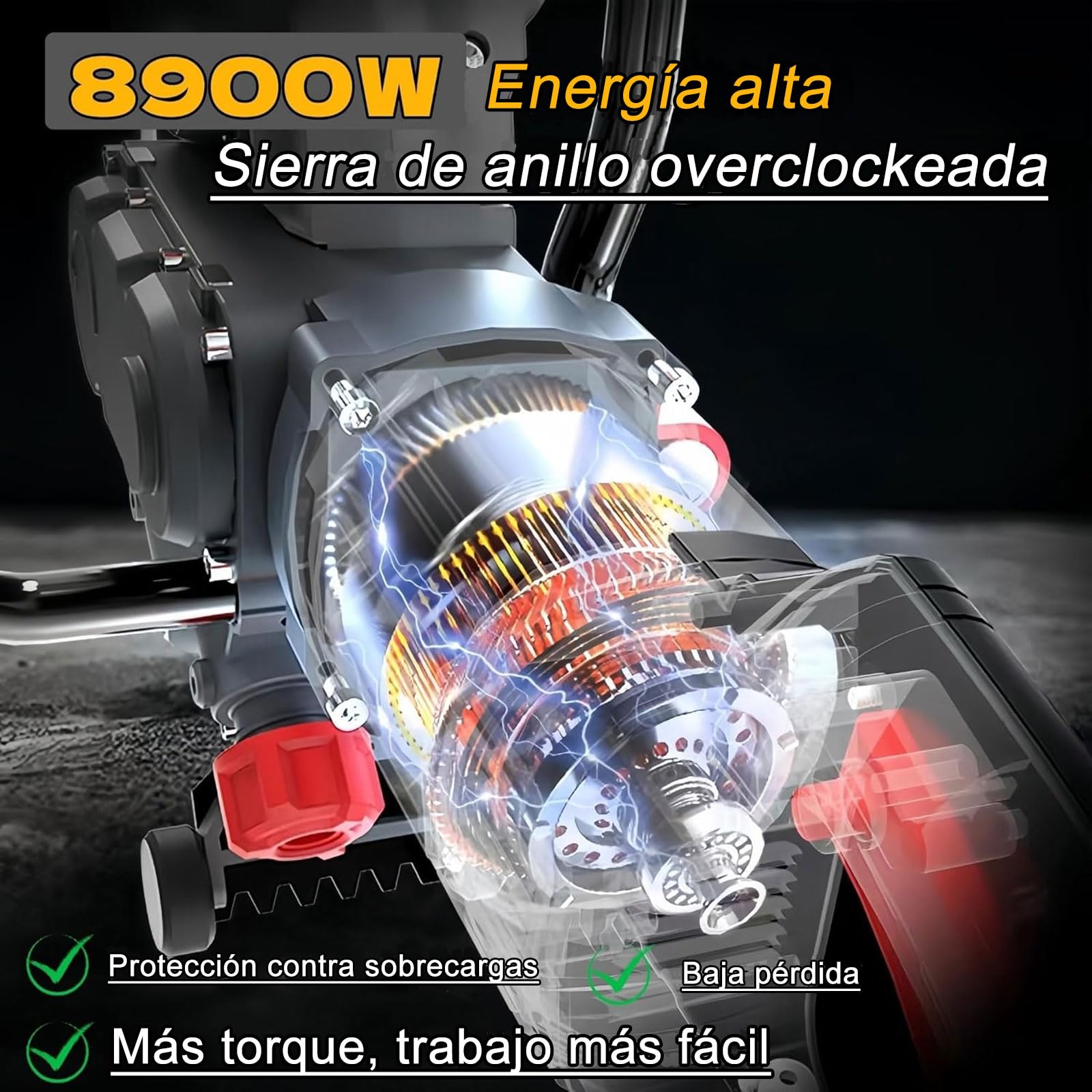 Sierra De Anillo Eléctrica Sin Escobillas para Hormigón, Sierra De Anillo De 16 Pulgadas para Ranurar Muros De Hormigón con Suministro De Agua Húmeda Y Polvo, Profundidad De Corte De 300mm