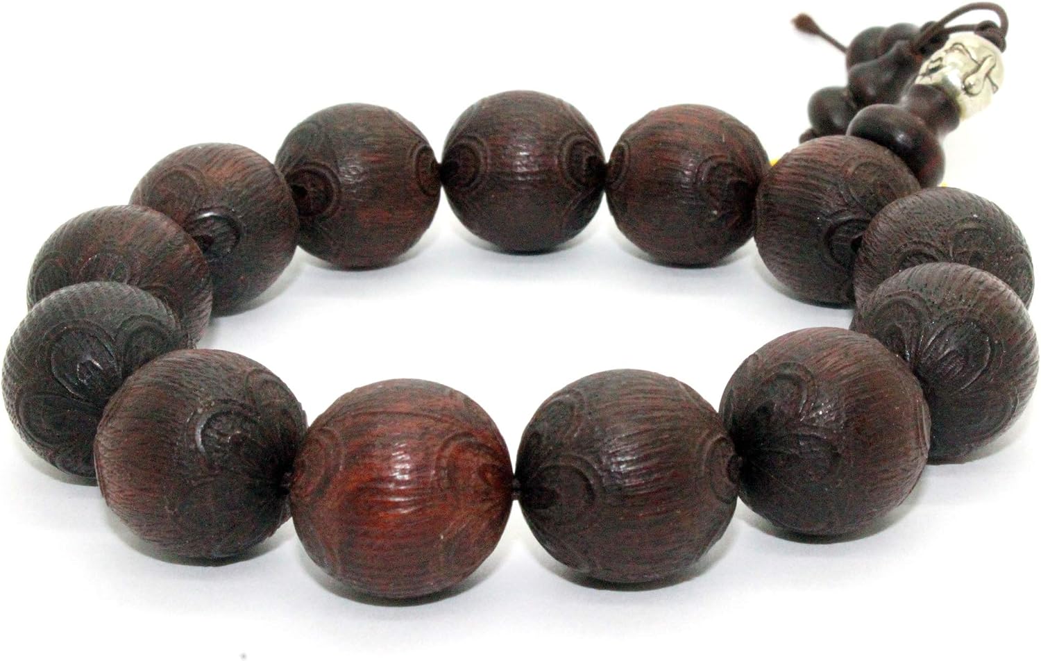 Reddish Brown Zitan Wood Beads Hand Rosary Praying Bracelet Aws213