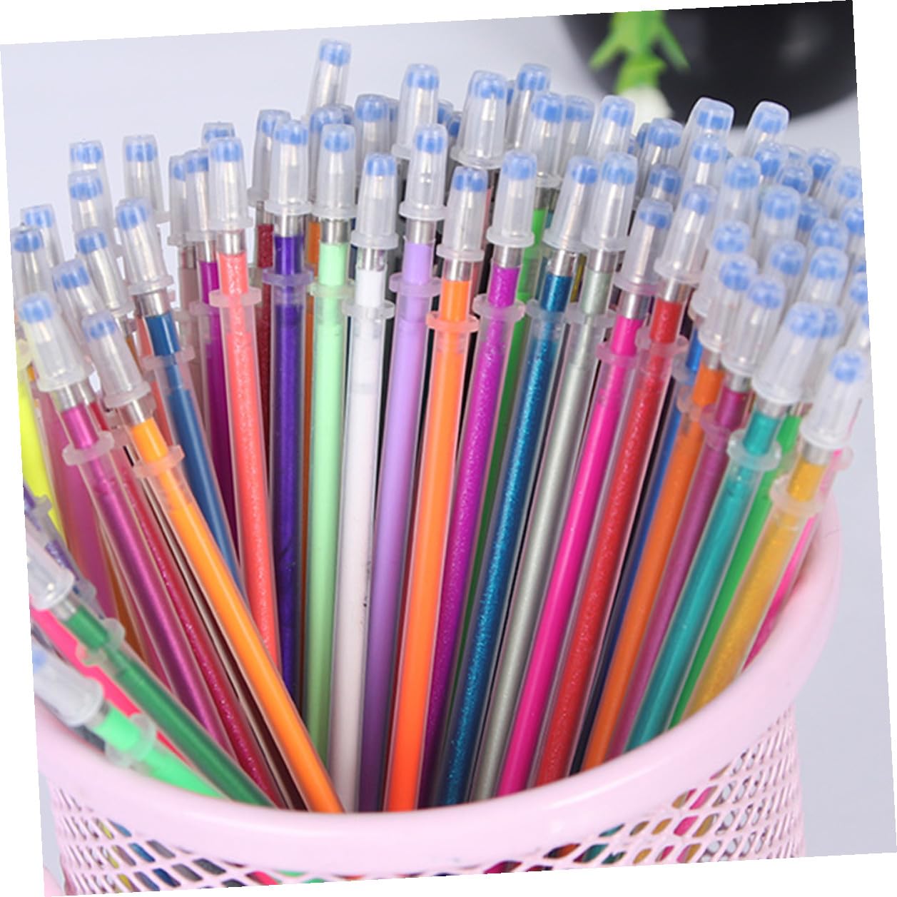 Sewroro 300 Pièces Recharge Stylos Gel Colorés Pointe Fine Encre pour Lisse Compatible Stylos Standards Fournitures Bureau et