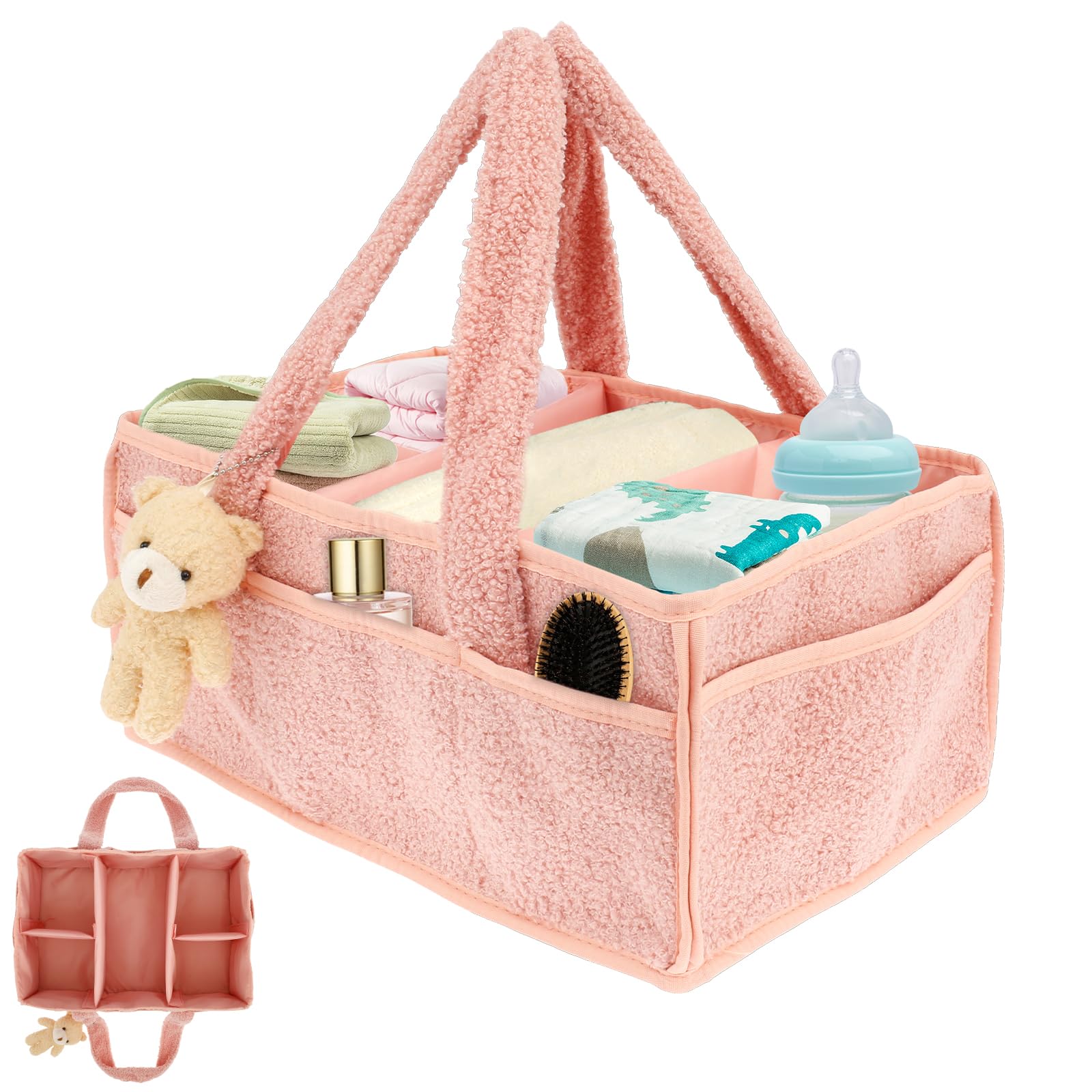 Wickeltasche Organizer Mit Herausnehmbaren Fächern – 38 X 25,5 X 17,8 Cm, Baumwolle, Rougepuder