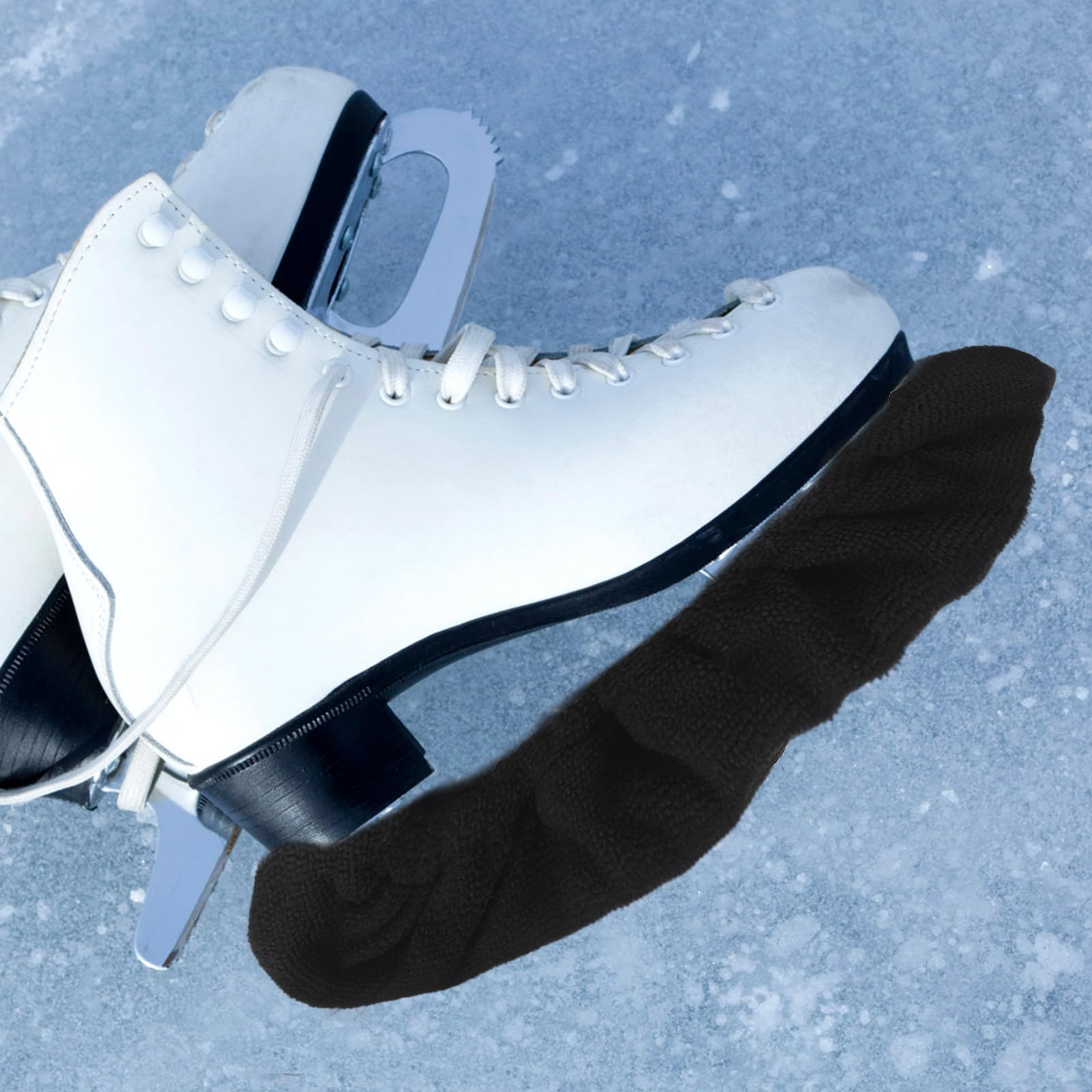 Schlittschuh Kufen Schoner 2 Paar Mikrofaser Schwarz für Erwachsene