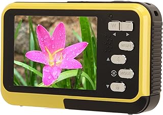 Câmera Vlog, Plugue Dos EUA 110-240V 48MP 16X Zoom Digital Câmera Subaquática Tela Dupla à Prova d'água Com Luz de Preenchimento para Exploração (Amarelo)