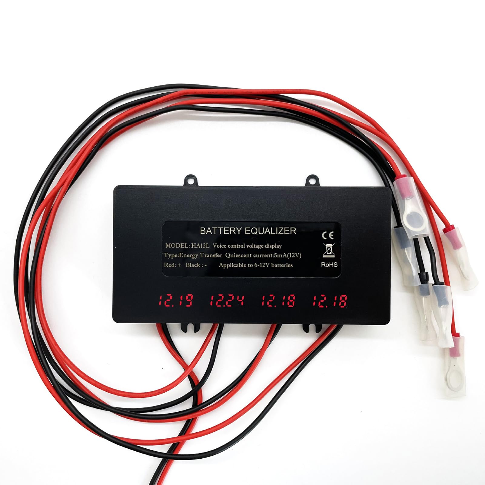 Égaliseur Batterie 48 V 4 x 12 V Équilibreur De Batterie ÉCran Ha12l Numérique Égaliseur De Batterie avec Écran LED pour Batterie Au Lithium Plomb Acide