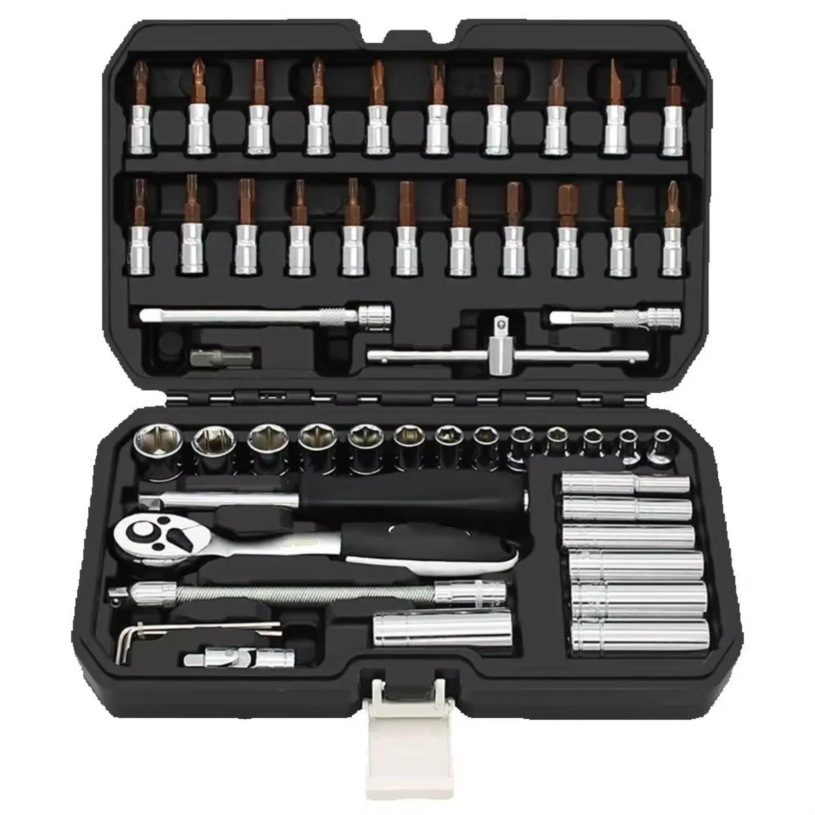 Maletín herramientas multiusos 53 Unids/caja Llave Trinquete 1/4 Pulgadas Destornillador Juego Llaves Para Herramienta De Reparación De Automóviles Herramientas De Mano