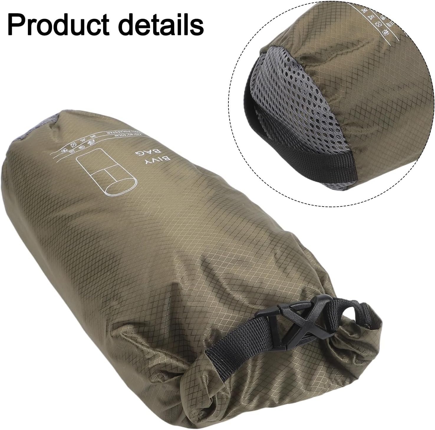 Ultralight Breathable Bivy Sack 70D Ripstop Nylon Sleeping Bag with Heat Reflective Coating and Waterproof Protection for Camping Hiking Outdoor Survival, Red(Green)