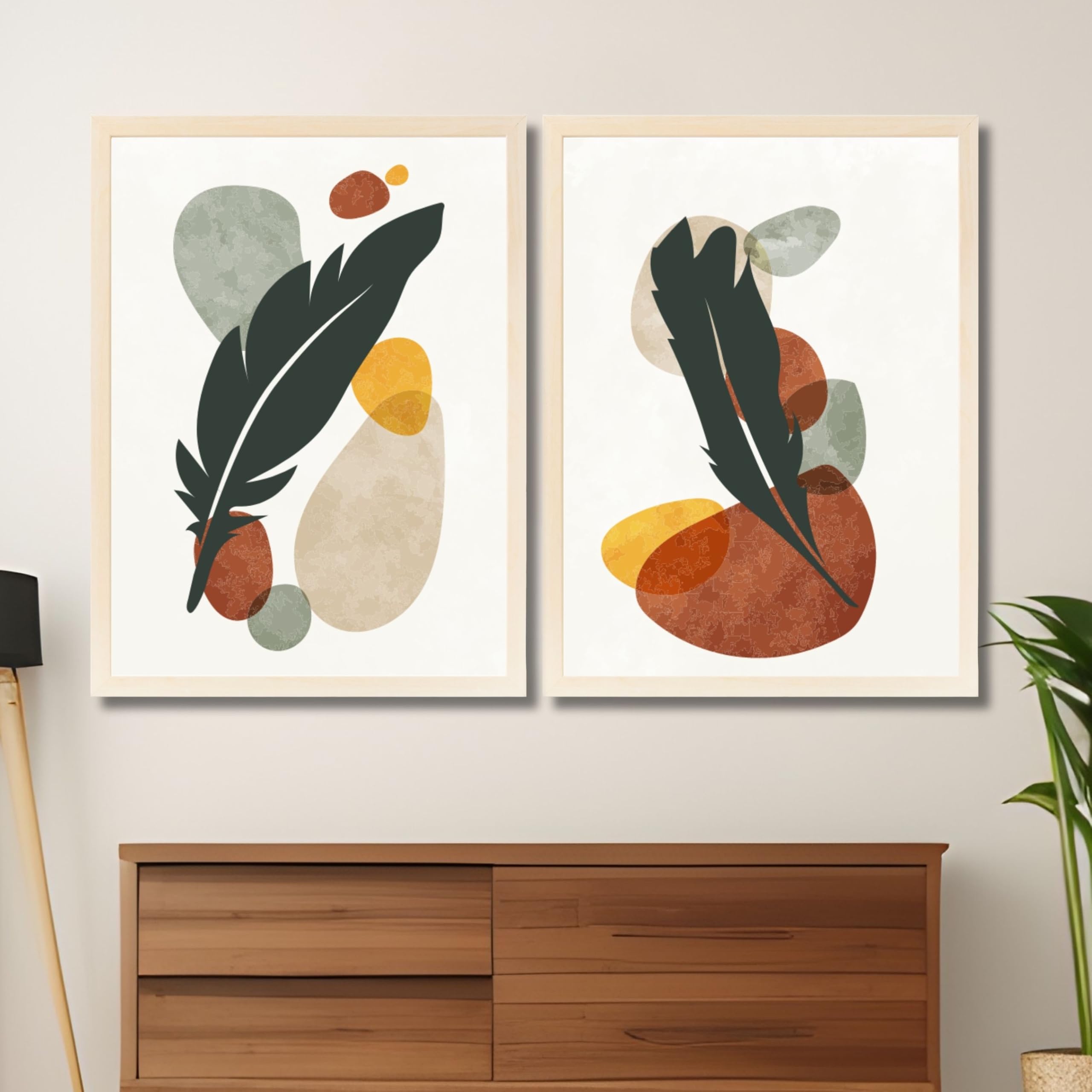 CRAFT QUEST Wall Art Decor Paintings | Set of 2 BOTONICAL Wall Art Frames for Home Decoration | Ideal for Living Room, Bedroom & Office (Natural, 10 x13 Inches Each)-picture-47