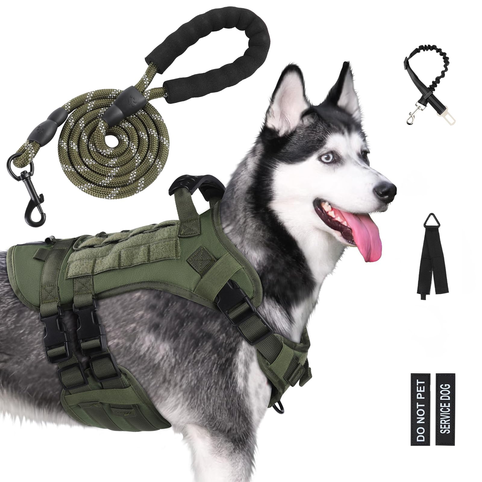 Husky Tactical Harness Nylon Multi-purpose Dog Harness For Tracking