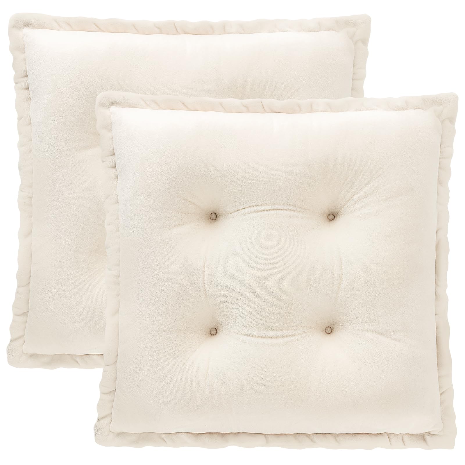 Photo 1 of 1 MIDDLE ONE Chair Pads Cushions for Dining Chairs, Square Seat Cushion with Ties for Kitchen Adults Sitting and Office Desk Chair (Off-White, 15.7x15.7 Inch (Set of 2))