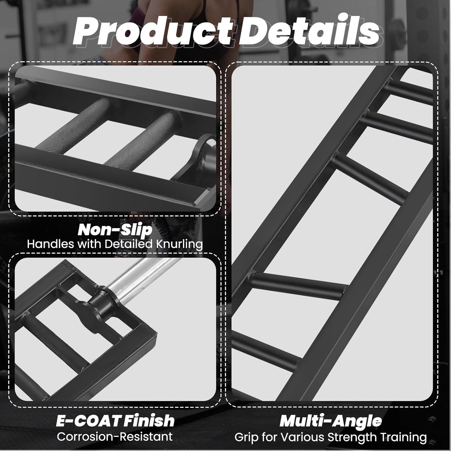 Multi Grip Barbell Swiss Bar | Cambered Barbell Multi Grip Olympic Barbell, Fits 2-inch Olympic Weight Plates, For Home Gym & Support Pressing, Lifting & Curls