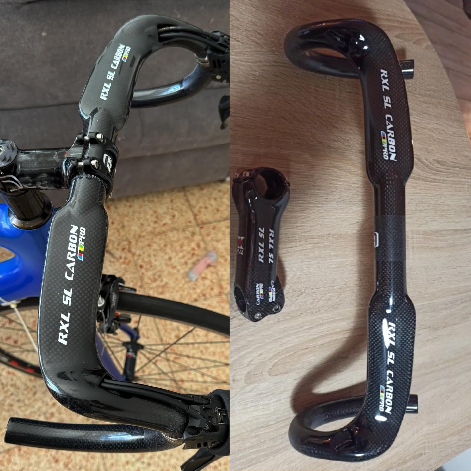 manubrio bici corsa,RXL SL manubrio carbonio bici 31.8mm manubrio da bicicletta carbonio da strada 3K lucido nero 420mm