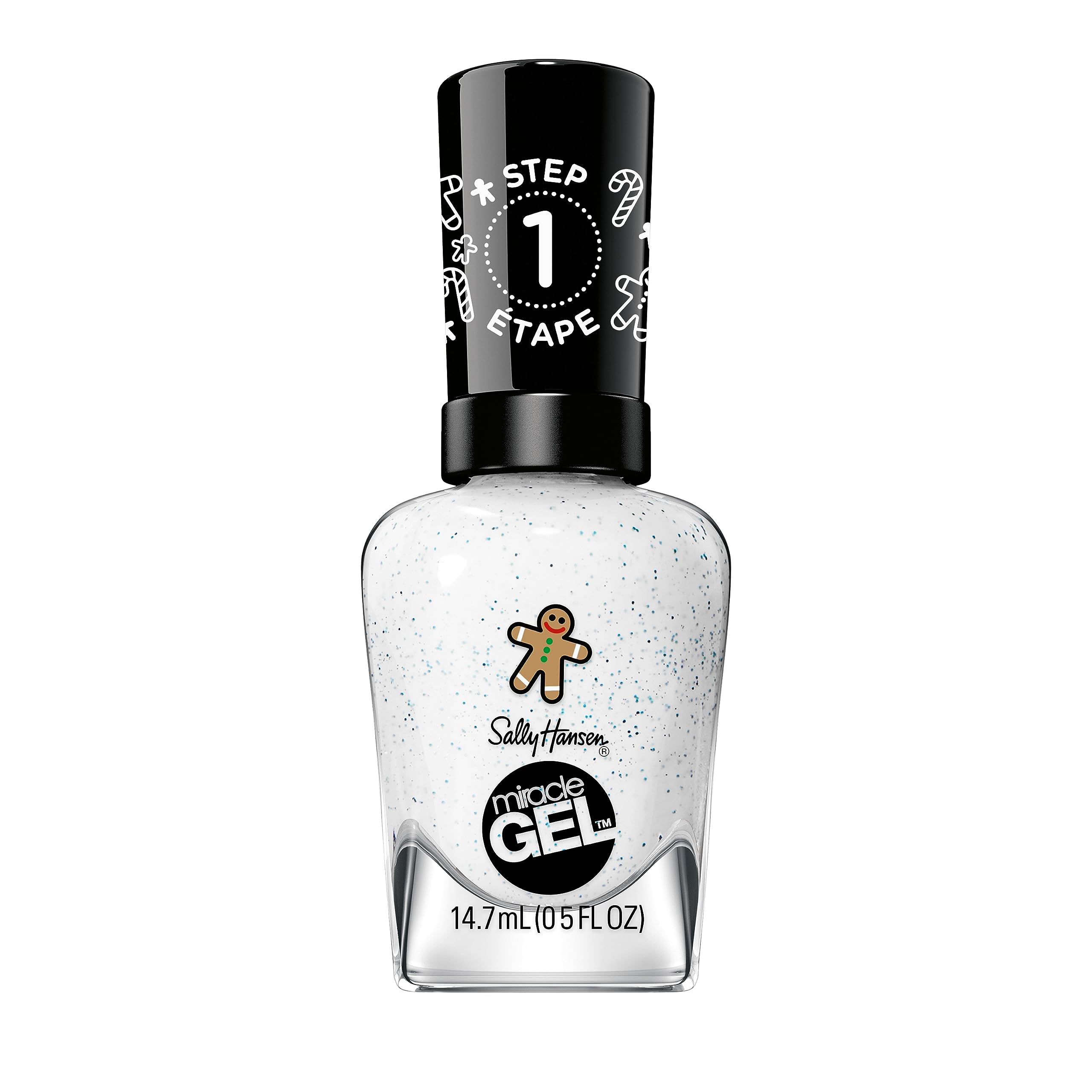 Miracle Gel Holiday Salon Quality Nail Polish | Gel-Like Formula, Two-Step System, No UV Light Needed, Long Lasting | Opaque, Glittery |911 Whisk You a Merry Xmas | White Nail Polish
