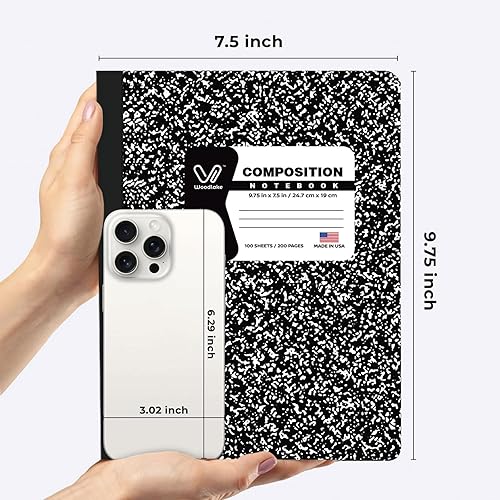 Miniatura 2 de Woodlake Cuadernos de composición de rayas anchas, paquete de 12 unidades, 100 hojas200 páginas, 9-34 x 7-12 pulgadas, libro de composición de