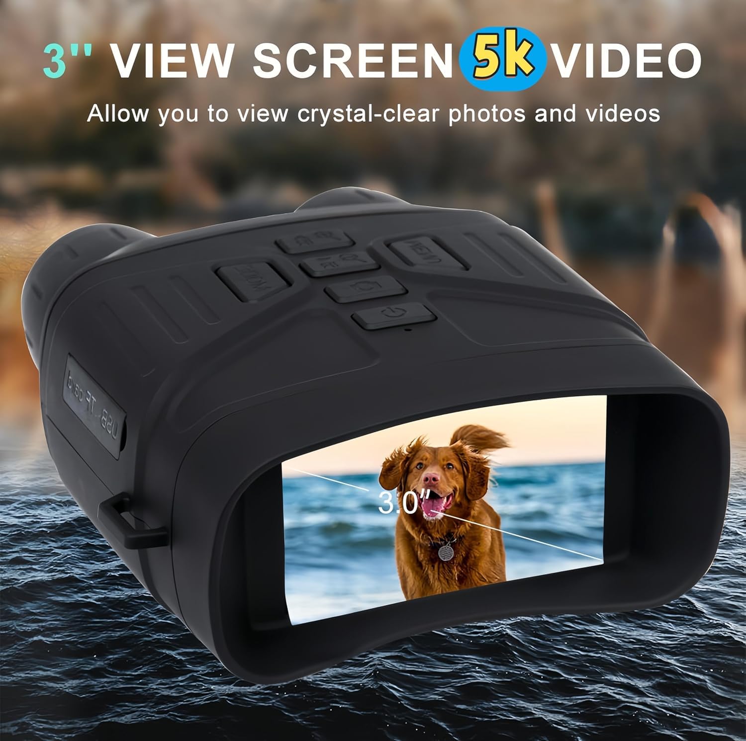 4K Night Vision Binoculars Goggles for Adults-Perfect for Boating, Hunting & Camping - 36MP Photos & Full HD Videos, Large 3'' Display, 4000mAh Rechargeable Battery, Complete with 32GB Memory Card