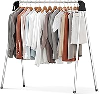 Vista 1 de APEXCHASER Tendedero plegable para ropa, estante de secado de ropa de acero inoxidable plegable, colgador de ropa para suéter, ropa de bebé, toalla