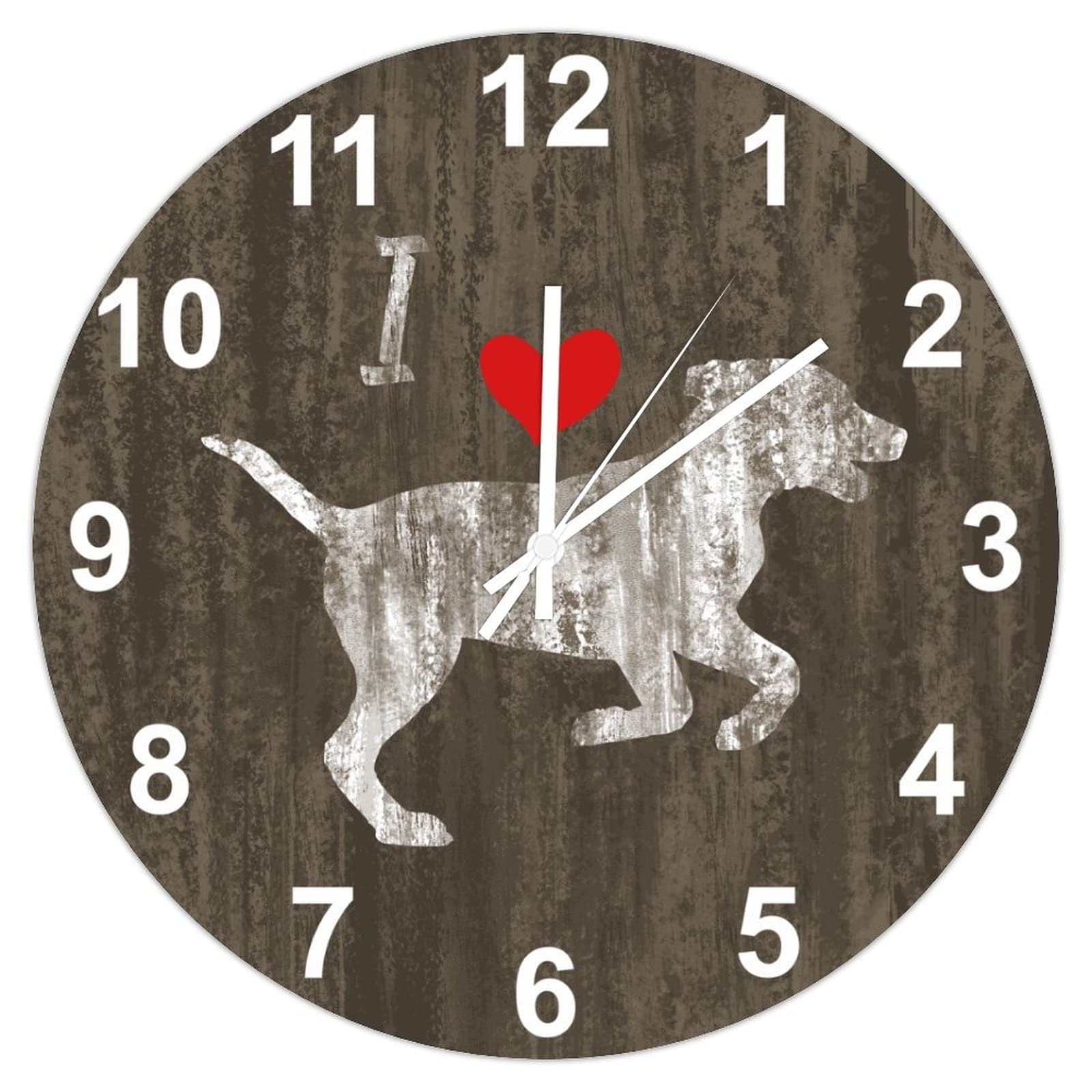 Horloge bois Teckel 30,5 cm, le cadeau idéal pour amoureux de chiens