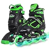 MammyGol Adjustable Inline Skates for Kids Boys Girls Youth with Light up Wheels Ages 4-16