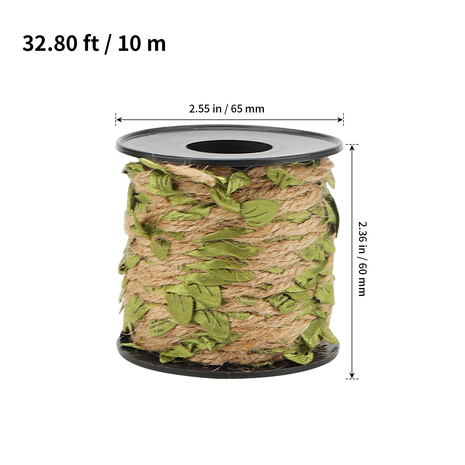 SHEUTSAN 10 Rollen Juteband, 10 m, natürliche Jute-Schnur mit grünen Blättern, künstliches Blattband, Reben-Seil für Hochzeit, Heimdekorationen