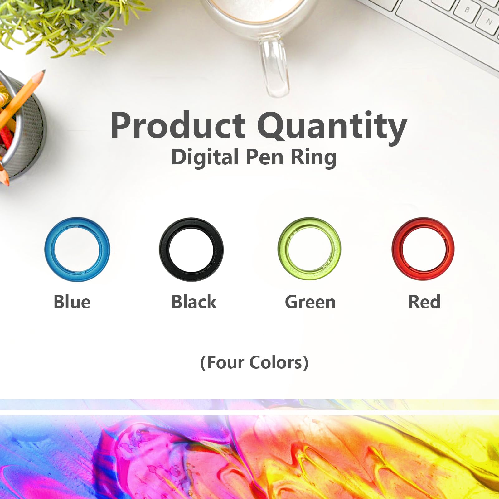4 Pezzi Anello Penna per Penne tavoletta Grafica, Anello per Penna Digitale, Anello per Penna da Disegno Digitale per la Serie WAC KP-501e,503e,504e PTK440 PTK640 PTK840 Penne tavoletta Grafica