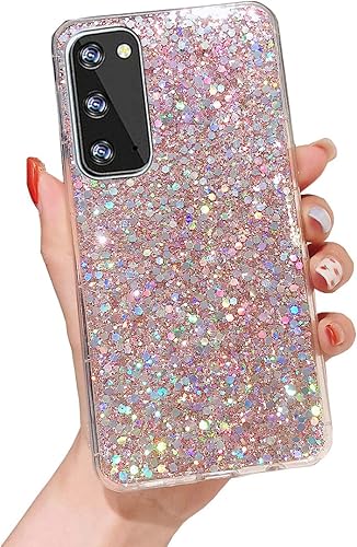 Miniatura 6 de AmazFCCY Funda para Galaxy S23 con purpurina, bonita funda protectora de goma TPU transparente para niñas y mujeres, funda protectora para Samsung