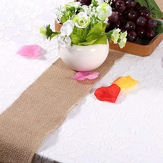 【 】 Bieżnik na stół z konopnym motywem natury, bieżnik na stół jutowy, bieżnik na stół juta, bieżnik na stół imprezowy, impreza, tkaniny i tapicerka do dekoracji ślubnej (10 cm * 5 m