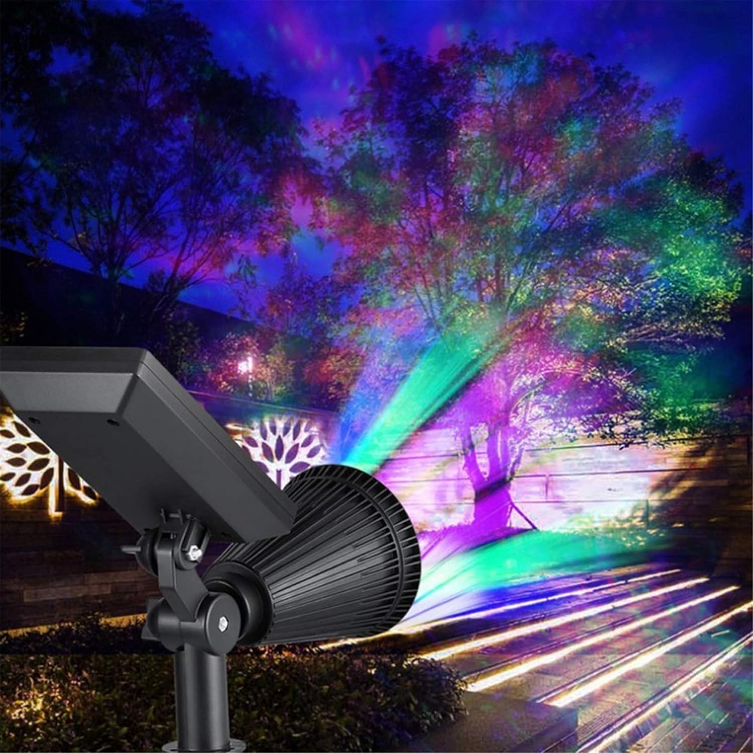 🛒 Crаzу Dеаlѕ RGB Solar Spotlights Landscape Lights Outdoor 2-in-1 LED Spot Lights IP65 Waterproof Tree Lights Dusk-to-Dawn Solar Powered Security Wall Lamp for Garden Yard Floor Pathway Patio (7 Changing Colors)