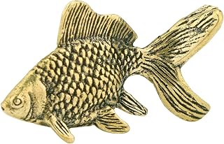 Koi Brass Ornaments Like A Fish in Water, Always Have Fish, Bronze Goldfish Tea Pet Decoration Home Bedroom Living Room Desk Office Decor