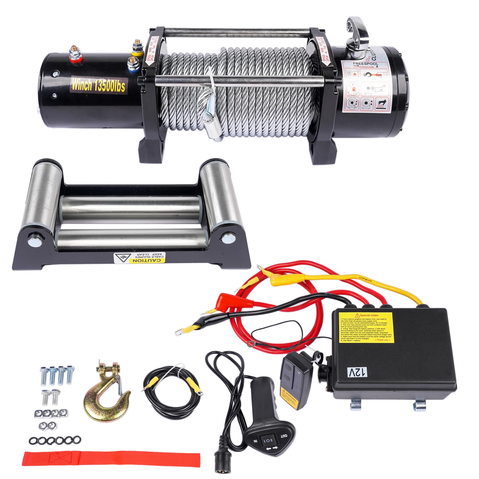 Seilhebezug Elektrische Seilwinde AP03, 12 V Gleichstrom, 13.500 lbs, 6.123 kg, PS Motor und Planetengetriebe flaschenzug