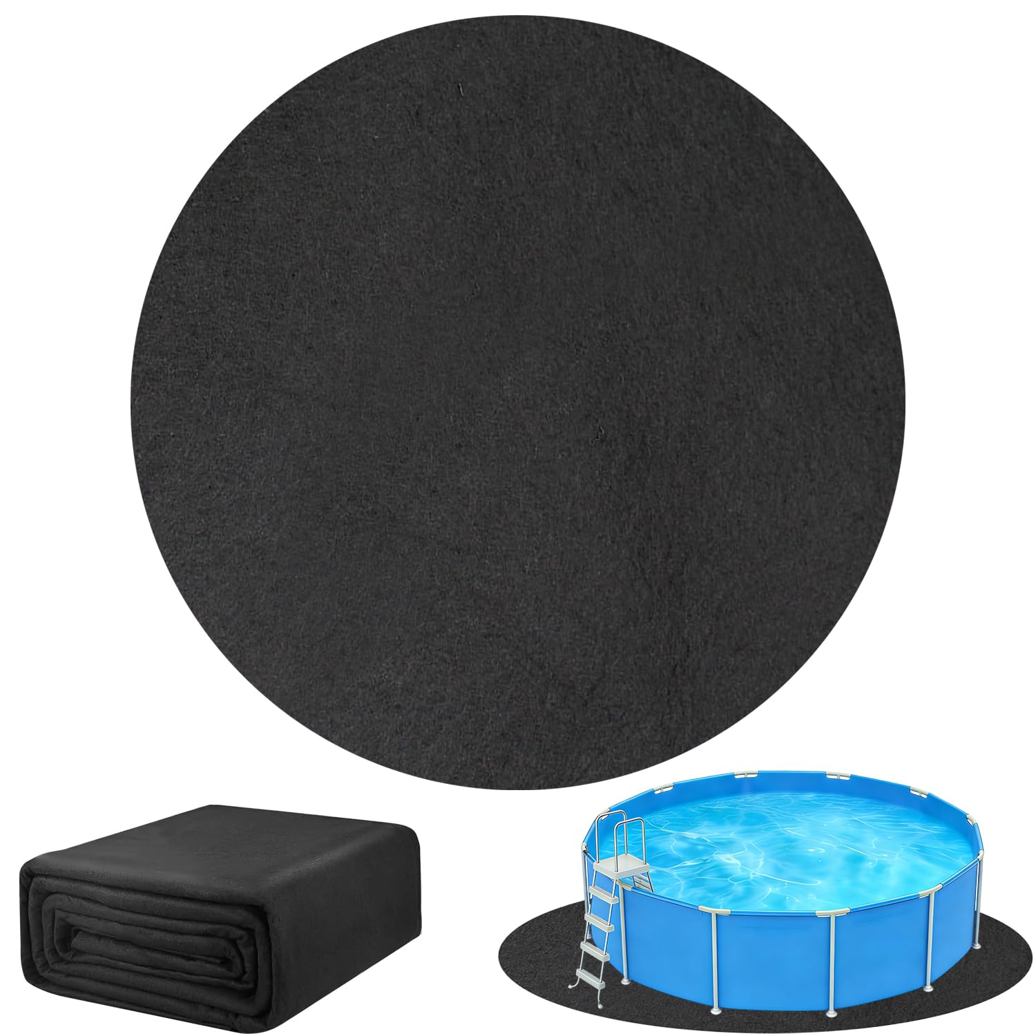 12.14FT Hot Tub Mat Pool Ground Pad Pool Liner Pad Round Floor on Pool Mat Swimming Pool Mat Floor Protector Pool Mats Protective Floor Swimming Pool Inflatable Hot Tubs Floor Pad Spa Pool Accessories