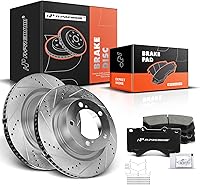 A-Premium 13.92in Drilled & Slotted Front Brake Rotors + Ceramic Pads Kit for Toyota Tundra/Sequoia/Land Cruiser & Lexus LX570
