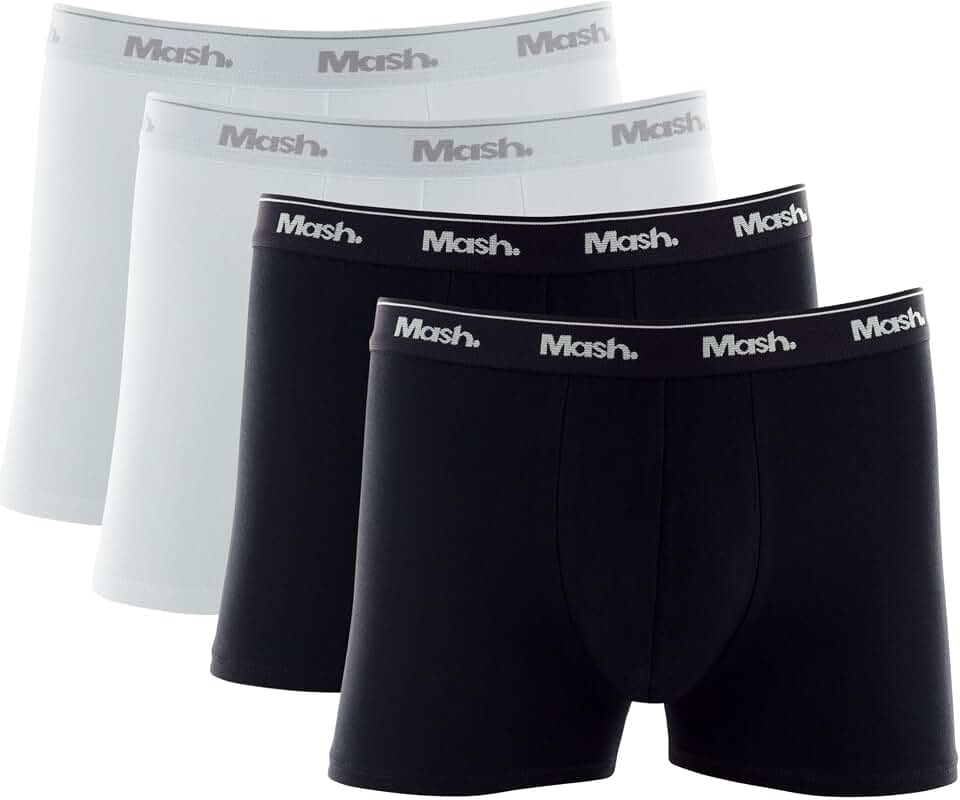 Kit 4 Cuecas Boxer Mash Algodão Cotton Respirável Masculina