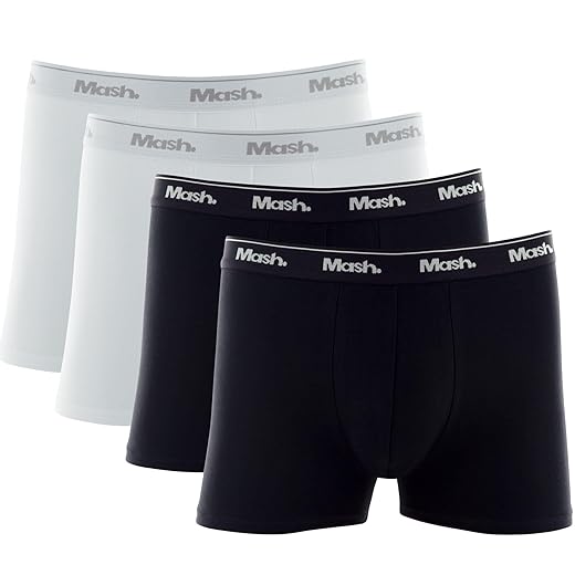 Kit 4 Cuecas Boxer Mash Algodão Cotton Respirável Cós Elástico Anti Assaduras Confortável Masculina Adulto