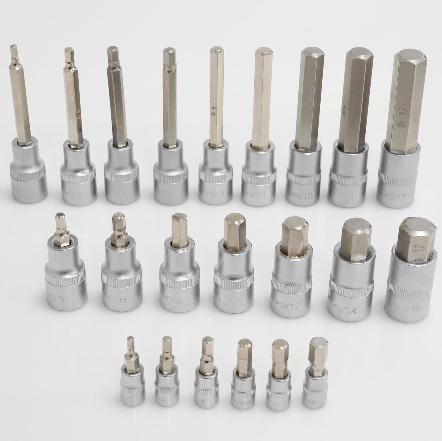 AERZETIX - C71024 - Long hexagonal screwdriver socket 1/2'' monoblock 6x100 mm on 6 sides - DIN 3120 - manual ratchet wrench tip - in CR-V 6150 AISI S2 HRC 58-62 steel - nickel-plated finish