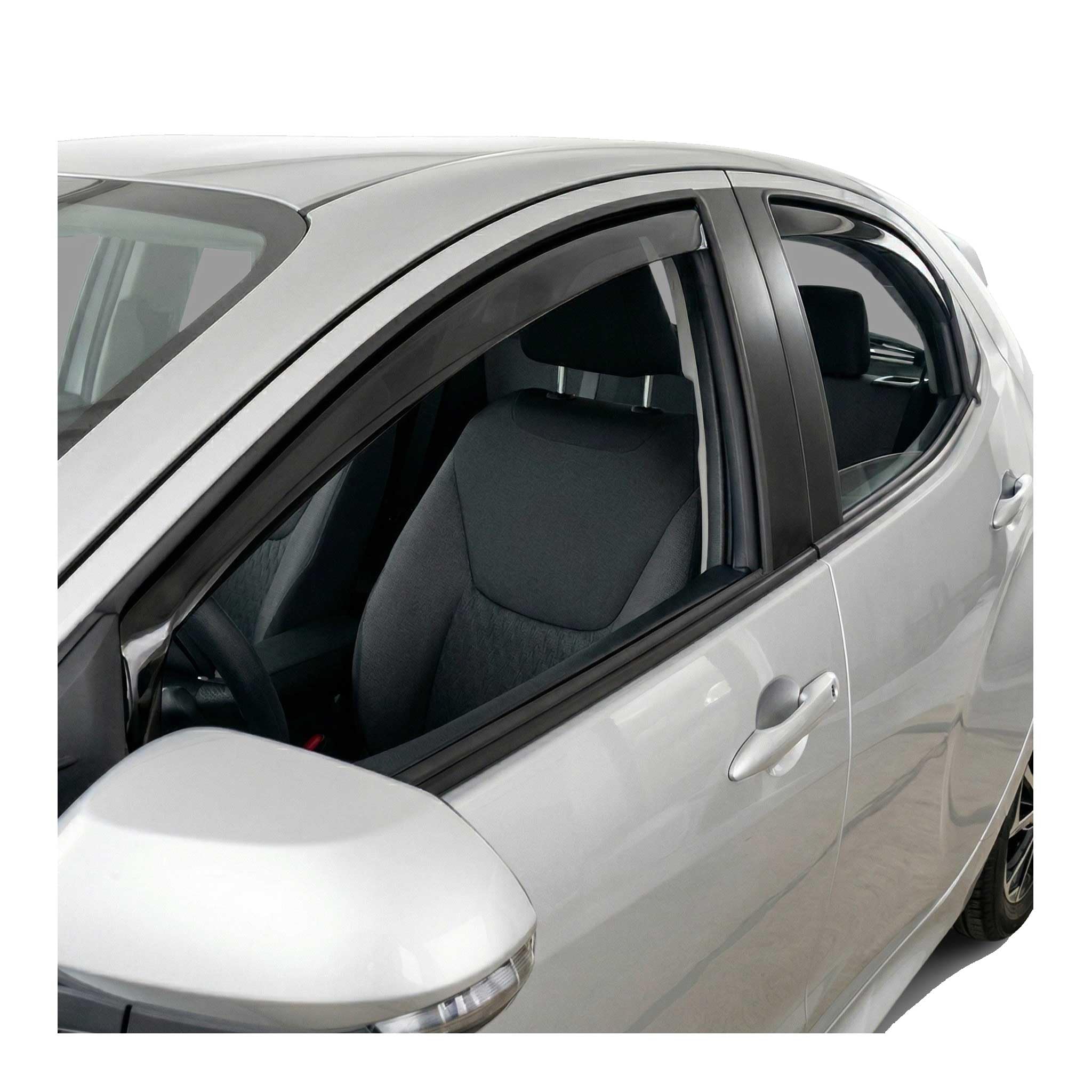 OMAC Lot de 4 déflecteurs d'air et de Pluie Compatible avec Toyota Yaris 2020-2023 Noir