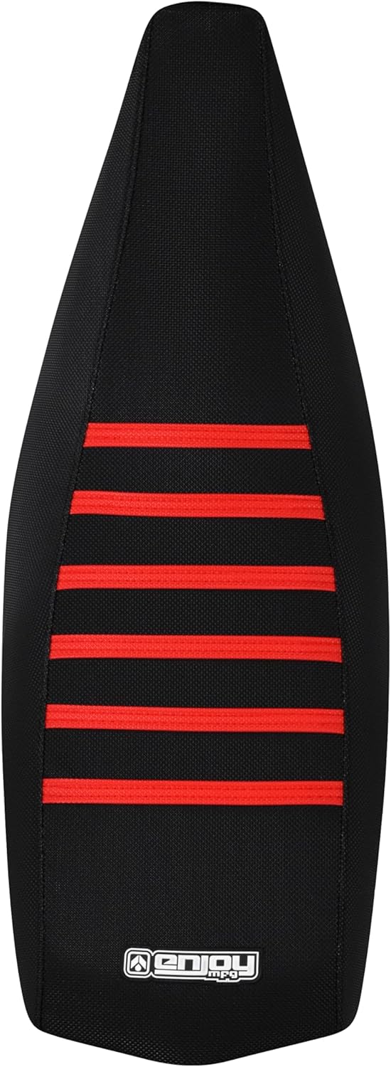 Enjoy Mfg Seat Cover - Compatible with Yamaha 2001-2005 Raptor 660 Raptor 660R - #199 (All Black/RED Ribs)