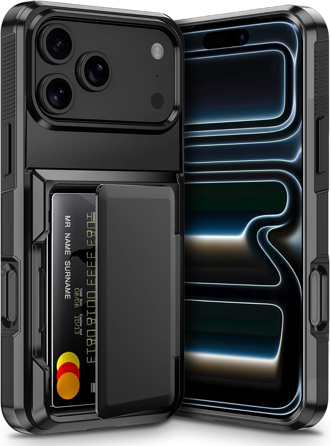 Vofolen for iPhone 17 Pro Max Case Wallet with Card Holder [Max 5 Cards] Dual Layer Heavy Duty Shockproof Drop Protective Hidden Flip ID Slot Cover for iPhone 17 Pro Max Phone Case for Men Women-Black
