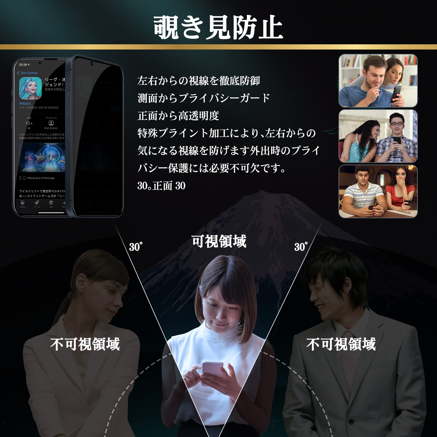 Amazon | Huphuro【覗き見防止】iPhone13 ガラスフィルム iPhone14