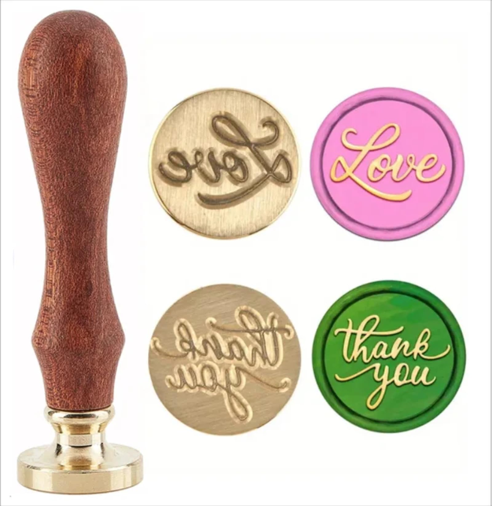 Wachssiegel-Set für Buchstaben, 2,5 cm, eleganter Buchstaben-Wachssiegel-Stempel, Messingkopf für Seidenpapier, Party-Einladungen, Urlaub, Geburtstagskarten, Dekoration, Stil 1