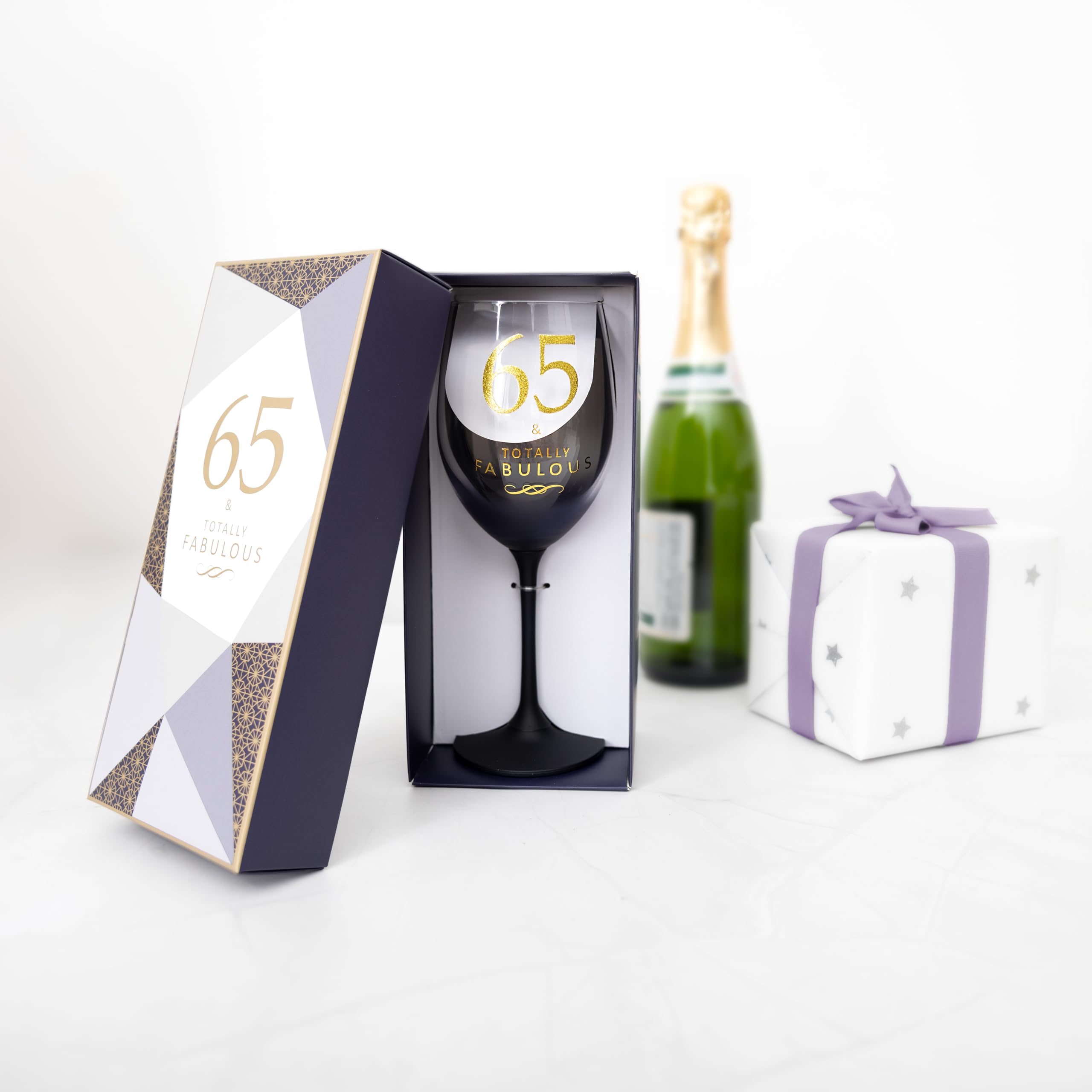 65 & Totally Fabulous Wine Glass - Birthday Gift -8
