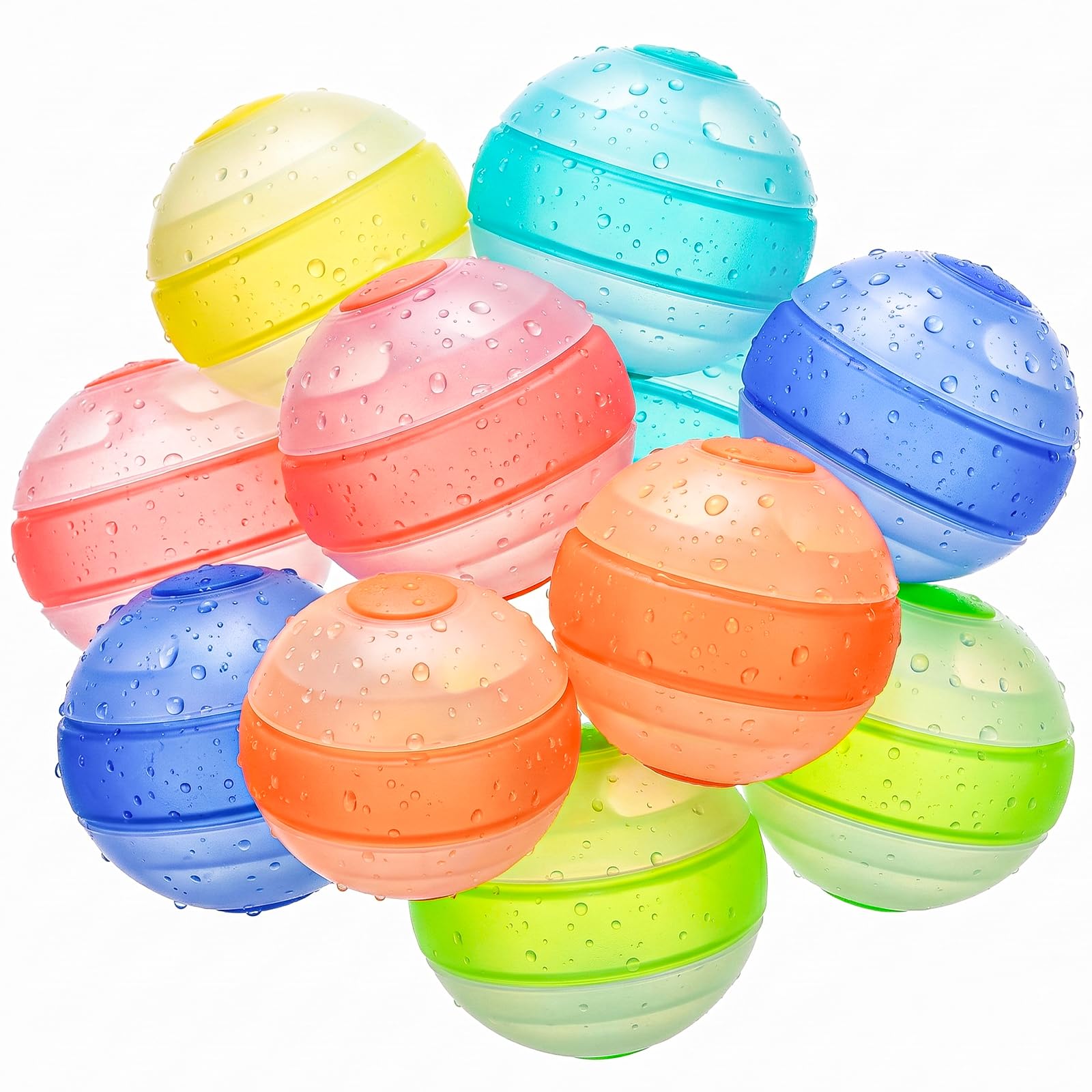 12 PCS Reusable Water Balloons, Water Balloons Quick Fill, Self Sealing Water Balloon, Non-Magnetic, Soft Silicone, Waterboms for Kids, Boys, Girls, Adults to Play Beach Pool Beach Outdoor Toys โ image 1