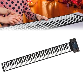 ciciglow 88 Keys Roll Up Piano, Portable Rechargeable Hand Roll Piano with Led Display, MIDI Function, Roll Out Piano for Kids Beginners